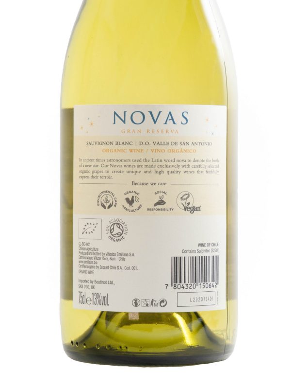 Emiliana Novas Organic Sauvignon Blanc From Chile Back Label