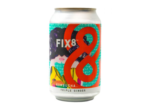 Fix8 Triple Ginger Kombucha In A Can Front Label
