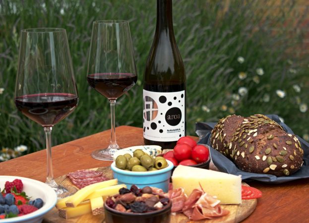 Bodegas Aroa Garnacha Red Wine Paired With Snack Board