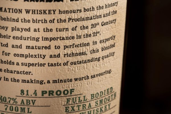 ALL THINGS DRINKS - Proclamation Blended Irish Whiskey Label Detail
