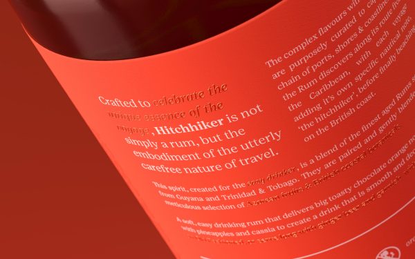 ALL THINGS DRINKS - Hitchhiker Azorean Orange Blossom Botanical Rum - Label Detail